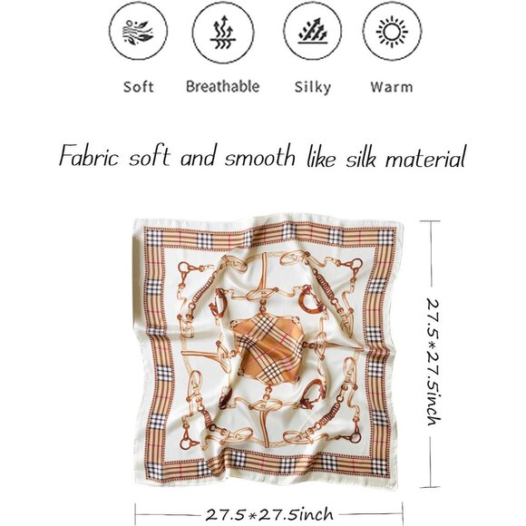 Satin Bandana Head Scarf for Women Lightweight Silk Hair Wrap and Sleep Scarf - Picture 3 of 6